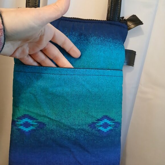 New Southwestern Cross chest Shoulder Bag Purse Ombre Faux Leather travel pouch - Picture 8 of 10